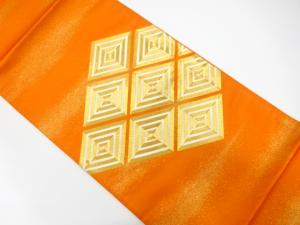 重ね菱模様　刺繍　袋帯